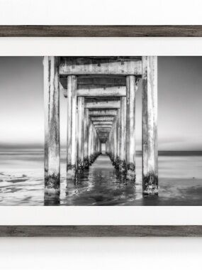 Monochrome Pier Underpass Wall Art - Black & White